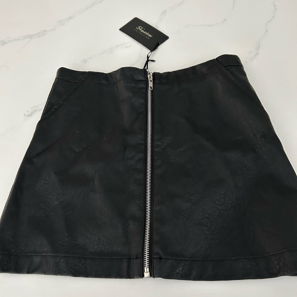 Pleather skirt black